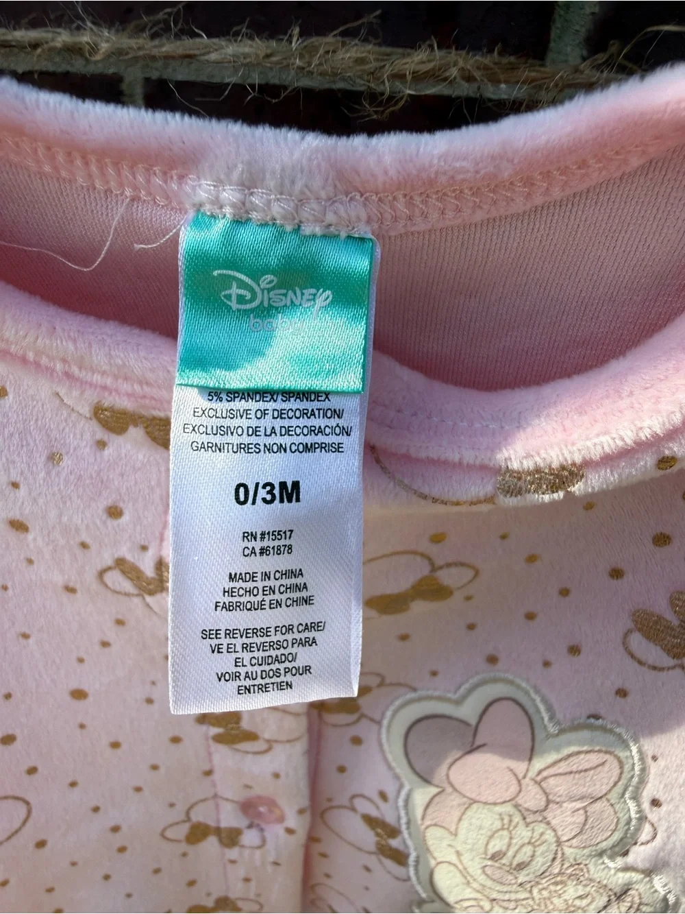 Disney Baby Cream and Pink Infant Set- 0/3M